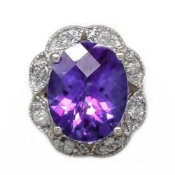 Y2361 14K C/B AMETHYST & DIAMOND SLIDE 